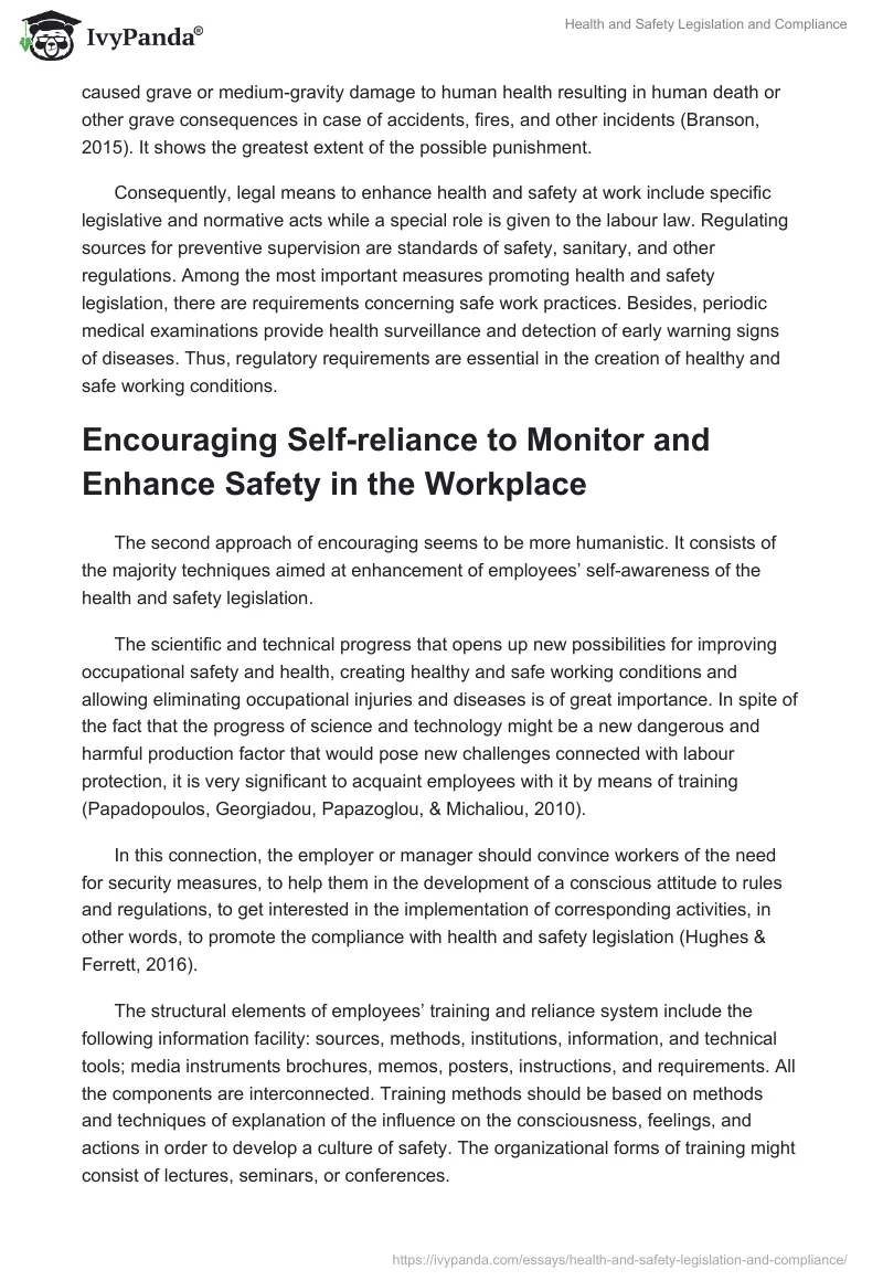 Health and Safety Legislation and Compliance. Page 3
