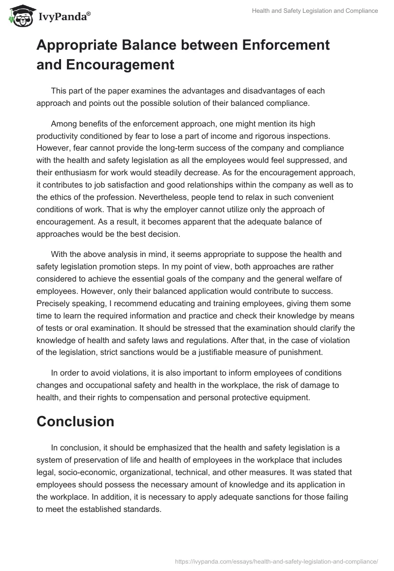 Health and Safety Legislation and Compliance. Page 4