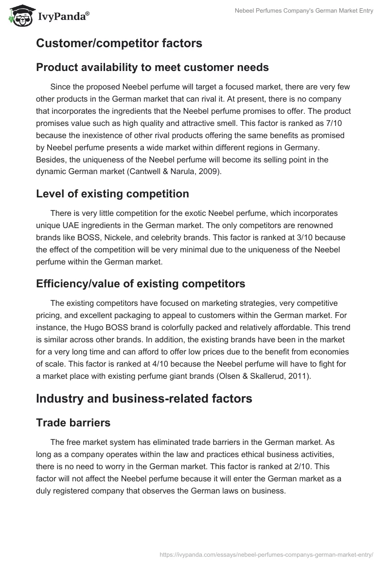 Nebeel Perfumes Company's German Market Entry. Page 3