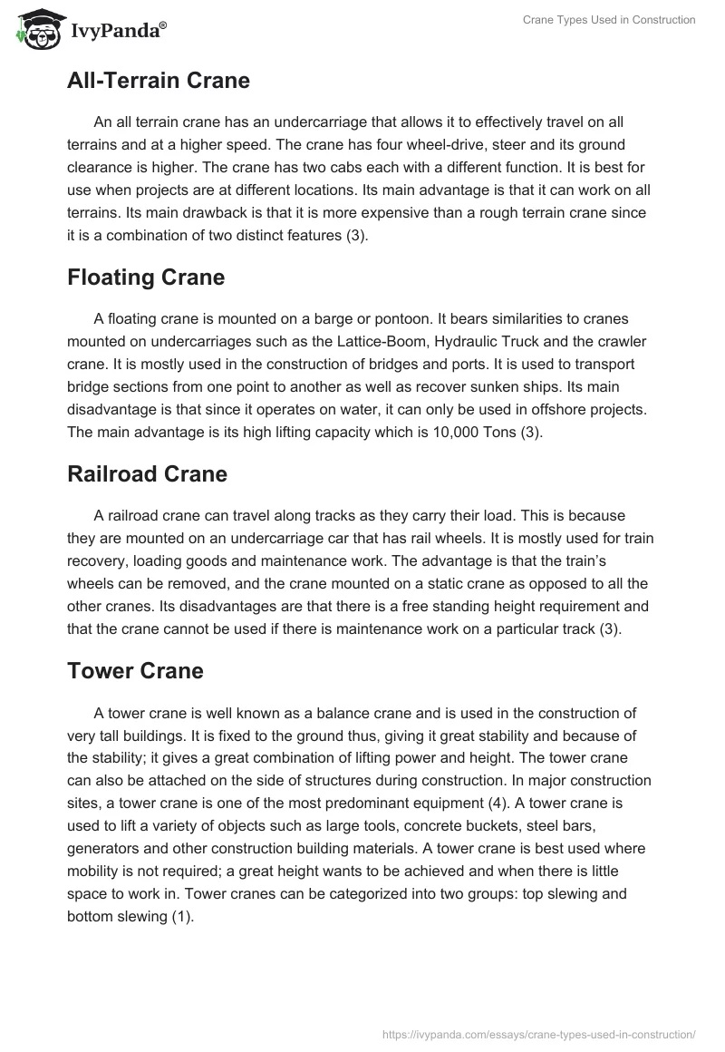 Crane Types Used in Construction. Page 4