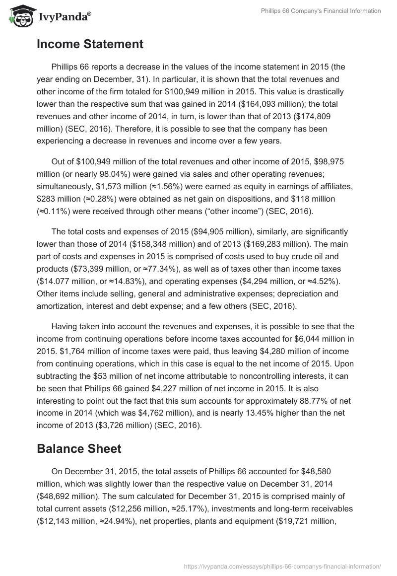 Phillips 66 Company's Financial Information. Page 3