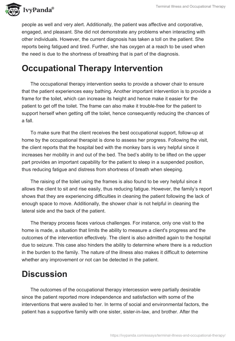 Terminal Illness and Occupational Therapy. Page 3
