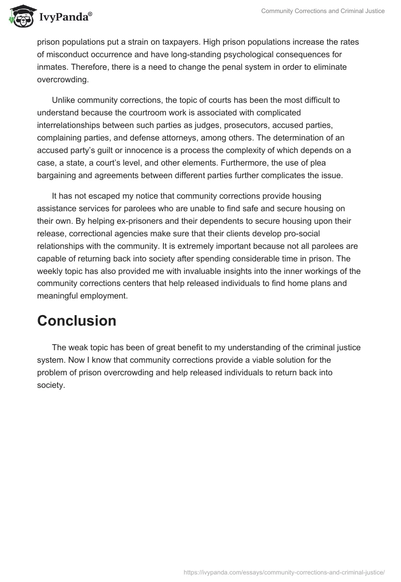 Community Corrections and Criminal Justice. Page 2