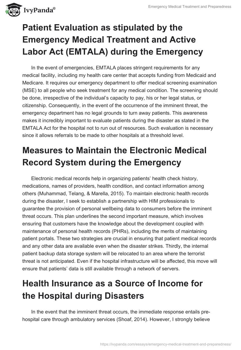 Emergency Medical Treatment and Preparedness. Page 3
