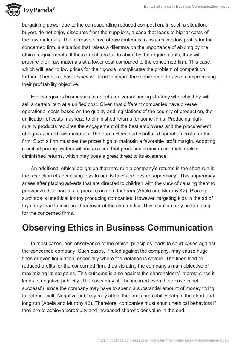 Ethical Dilemma in Business Communication Today. Page 3