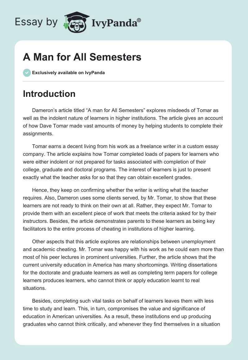 A Man for All Semesters. Page 1