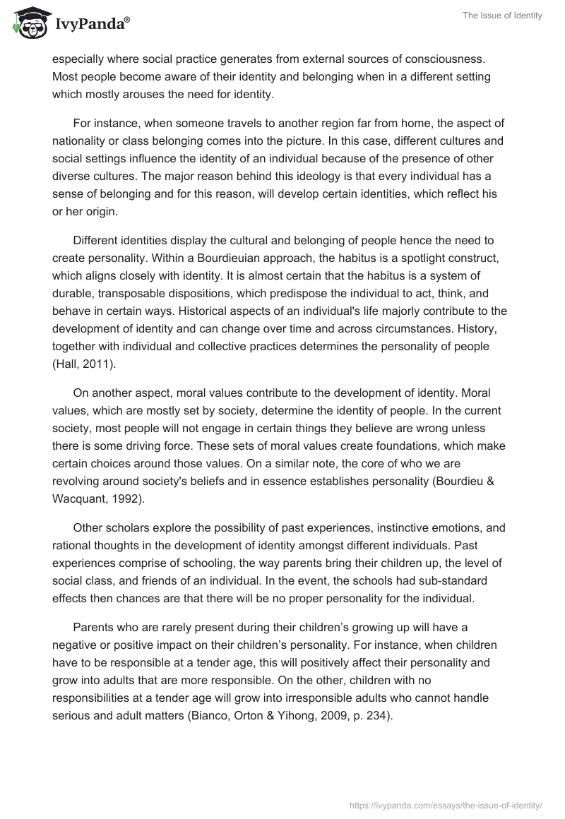 The Issue of Identity. Page 3
