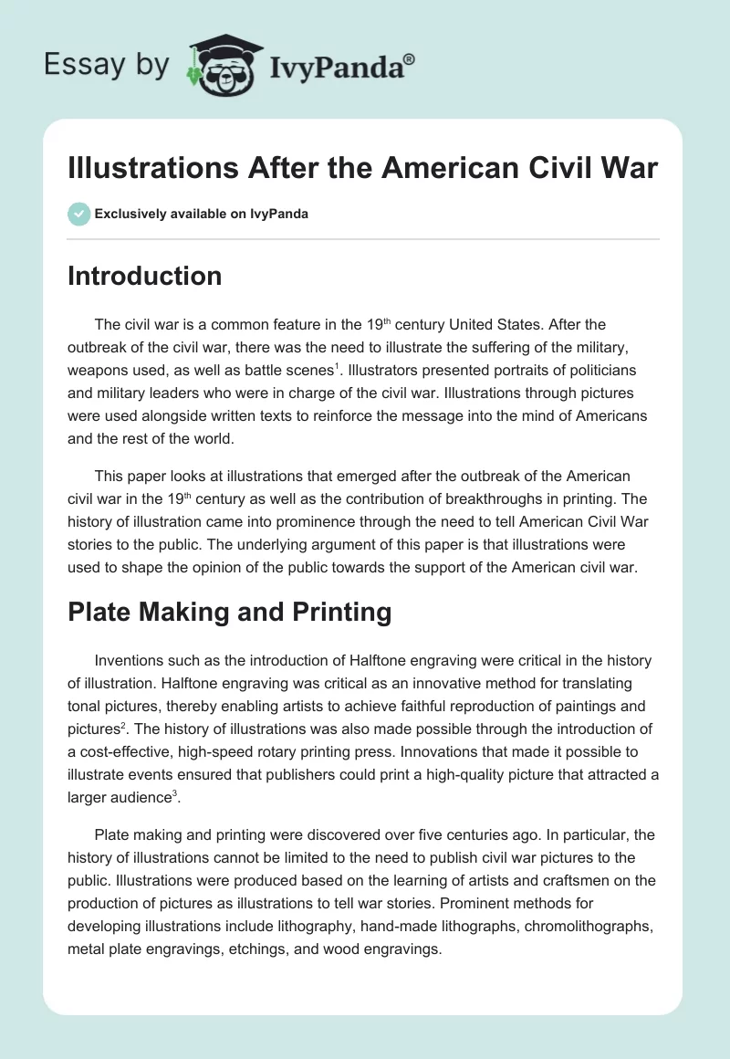 Illustrations After the American Civil War. Page 1