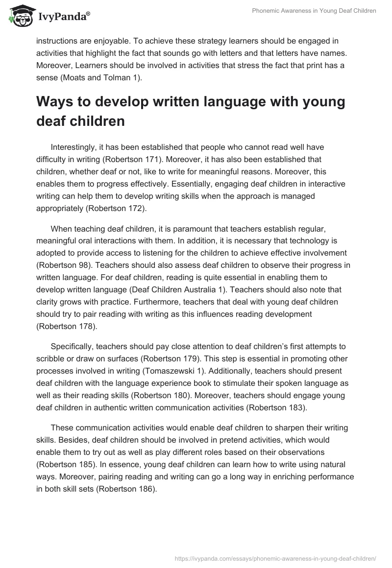 Phonemic Awareness in Young Deaf Children. Page 2