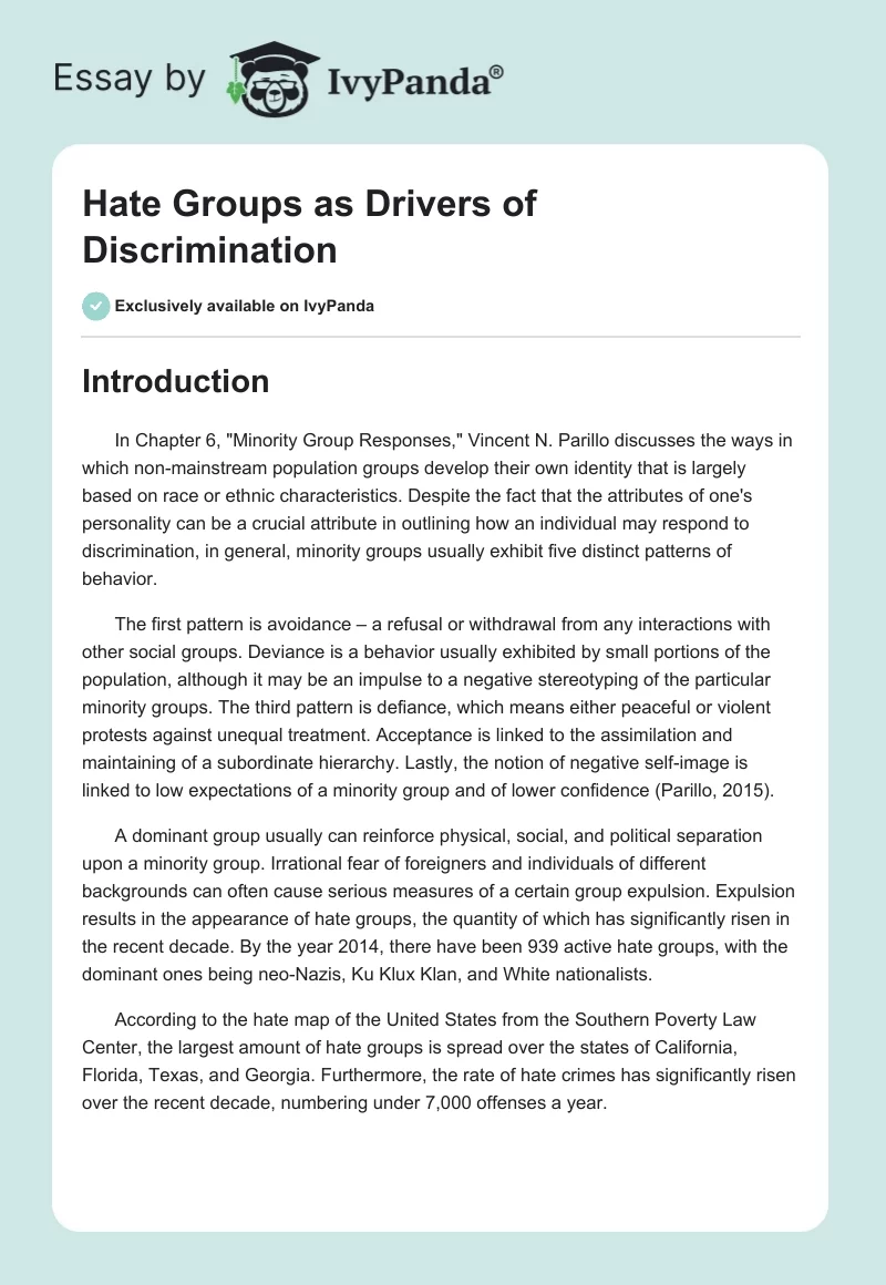 Hate Groups as Drivers of Discrimination. Page 1