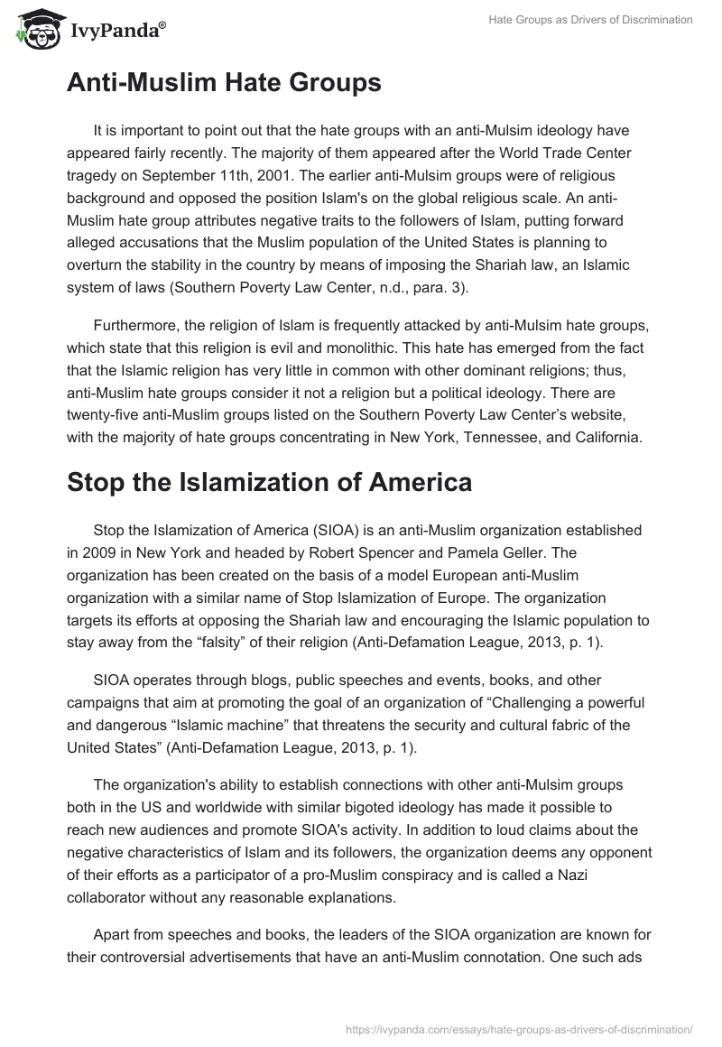 Hate Groups as Drivers of Discrimination. Page 2