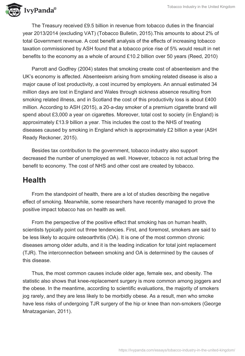 Tobacco Industry in the United Kingdom. Page 4