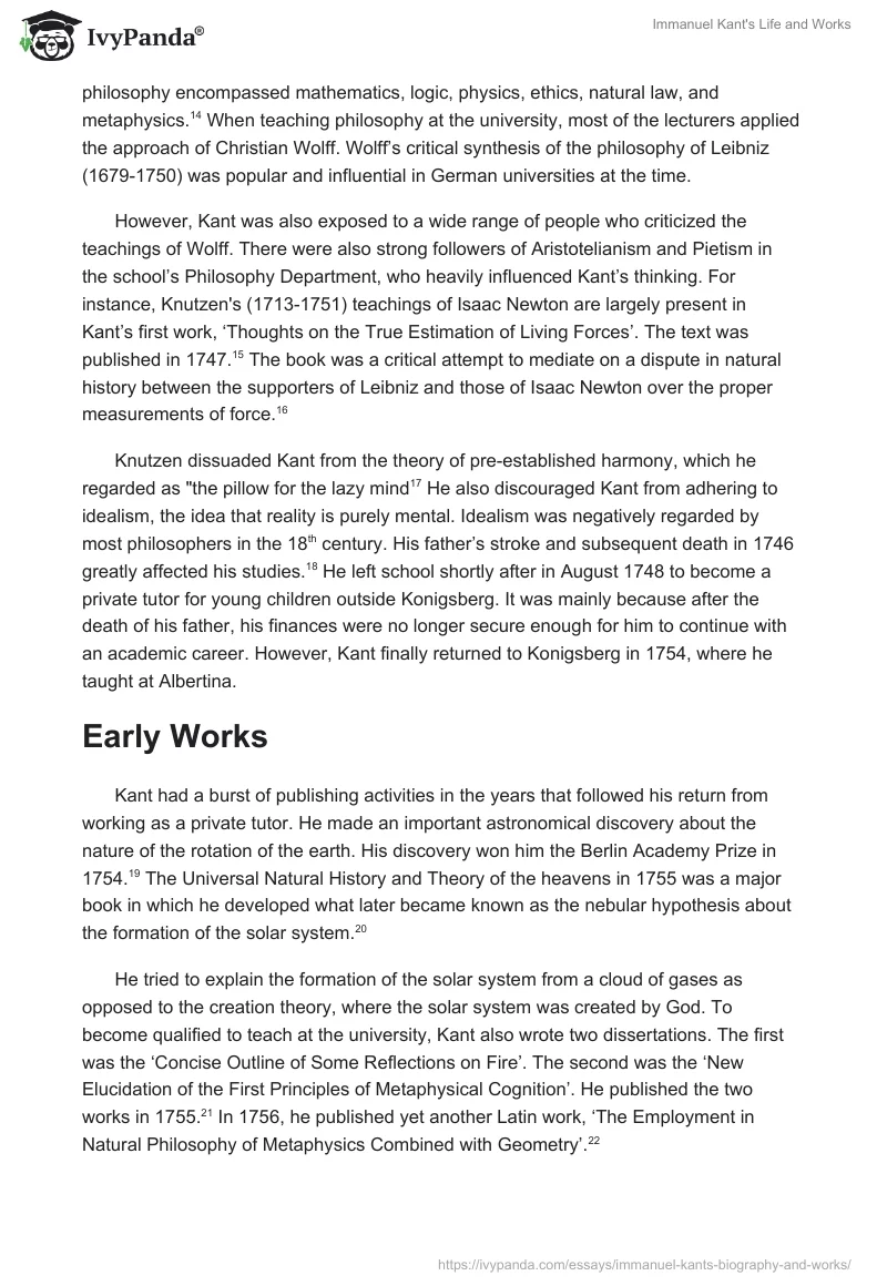 Immanuel Kant's Life and Works. Page 3