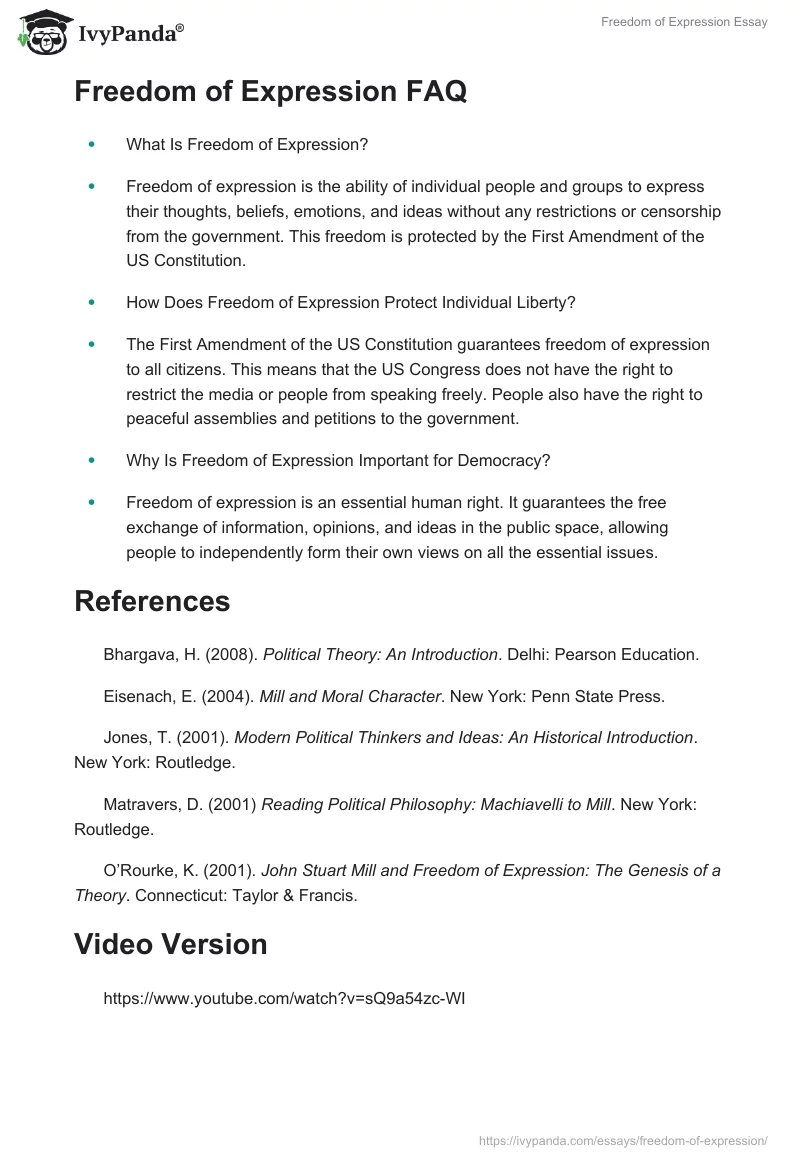 Freedom of Expression Essay. Page 4
