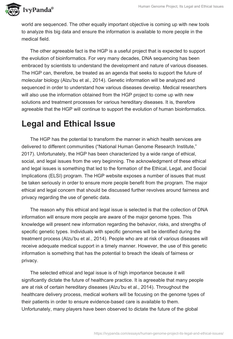 Human Genome Project, Its Legal and Ethical Issues. Page 2