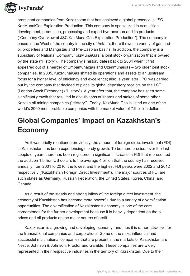 Globalization's Benefits in Kazakhstan. Page 3