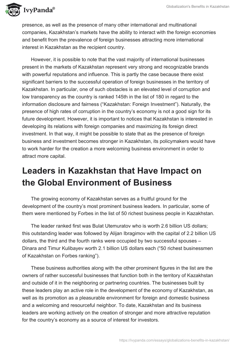 Globalization's Benefits in Kazakhstan. Page 4