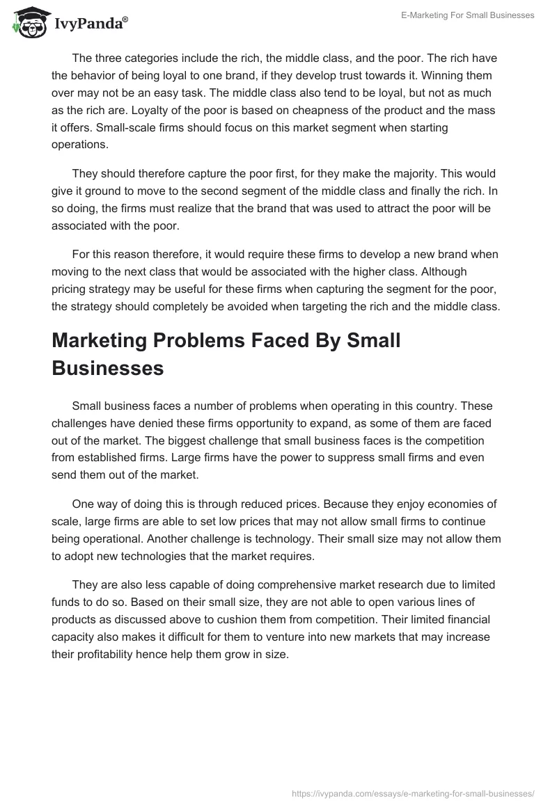 E-Marketing For Small Businesses. Page 5