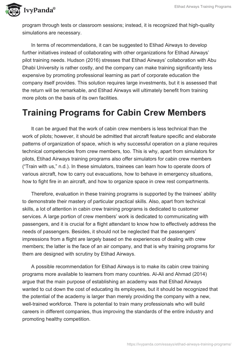 Etihad Airways Training Programs. Page 2