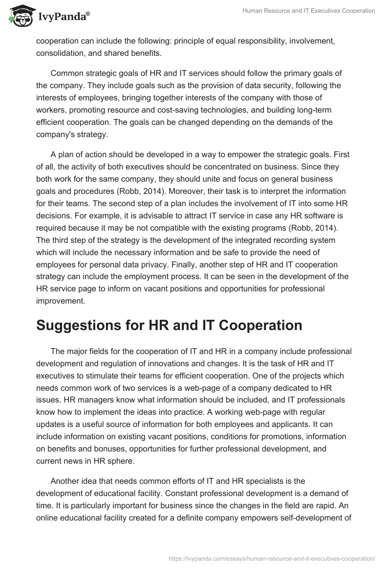 Human Resource and IT Executives Cooperation. Page 2