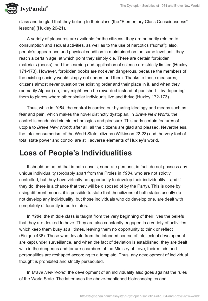 The Dystopian Societies of "1984" and Brave New World. Page 4