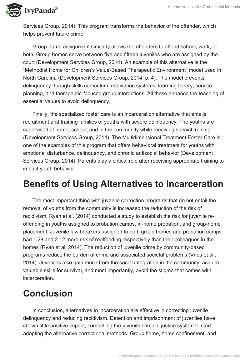 Alternative Juvenile Correctional Methods. Page 2