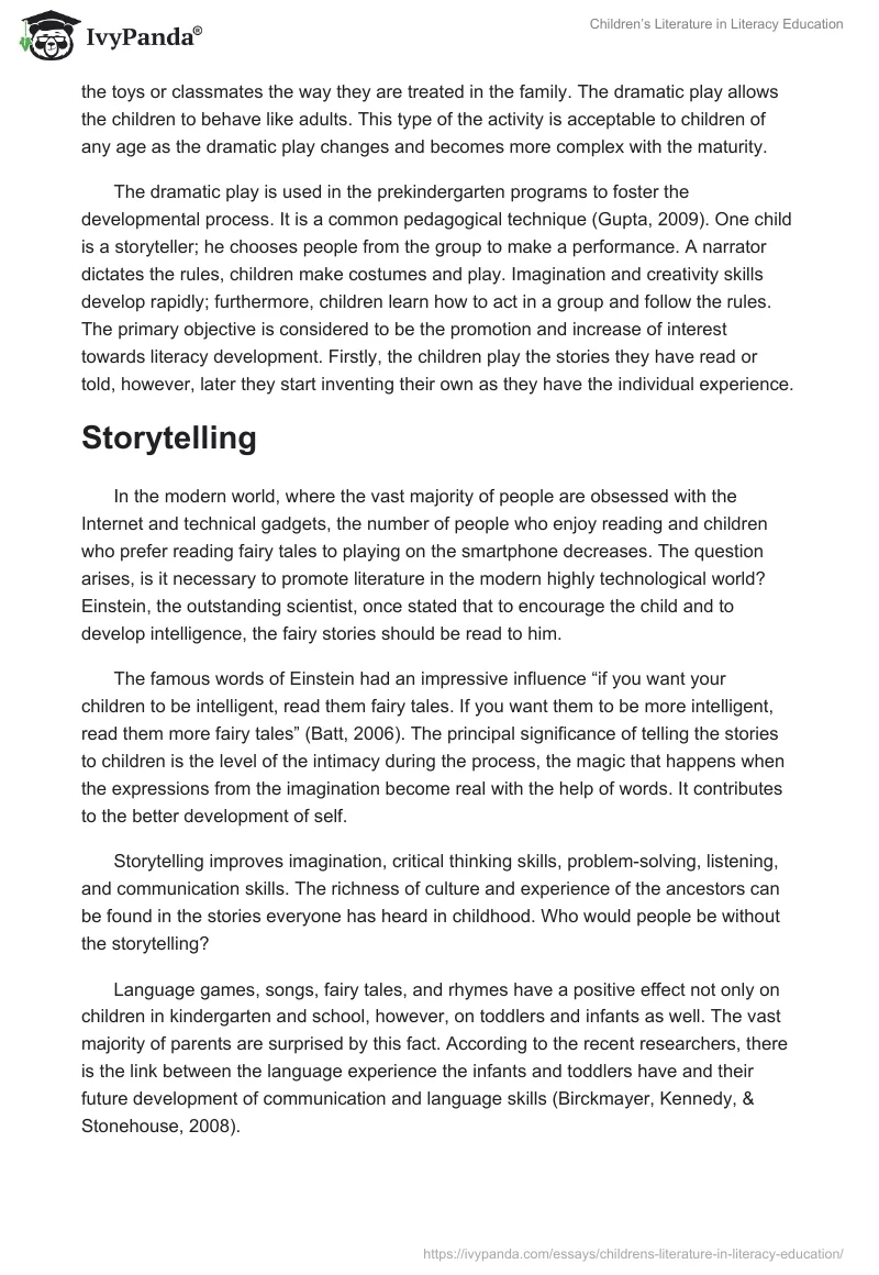 Children’s Literature in Literacy Education. Page 2