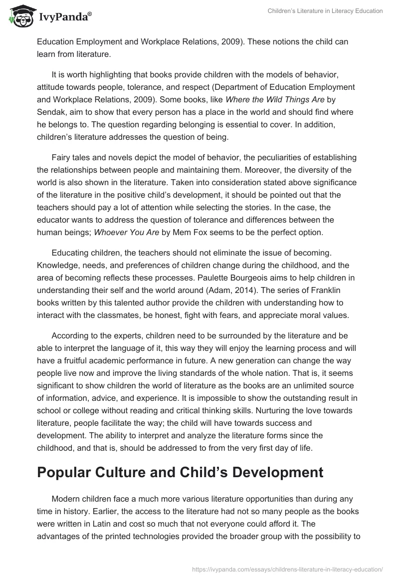 Children’s Literature in Literacy Education. Page 4
