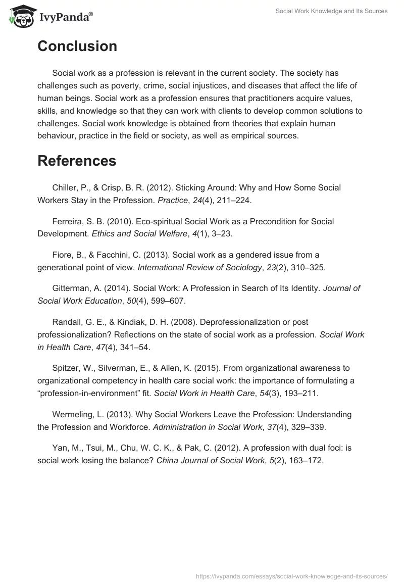 Social Work Knowledge and Its Sources. Page 4