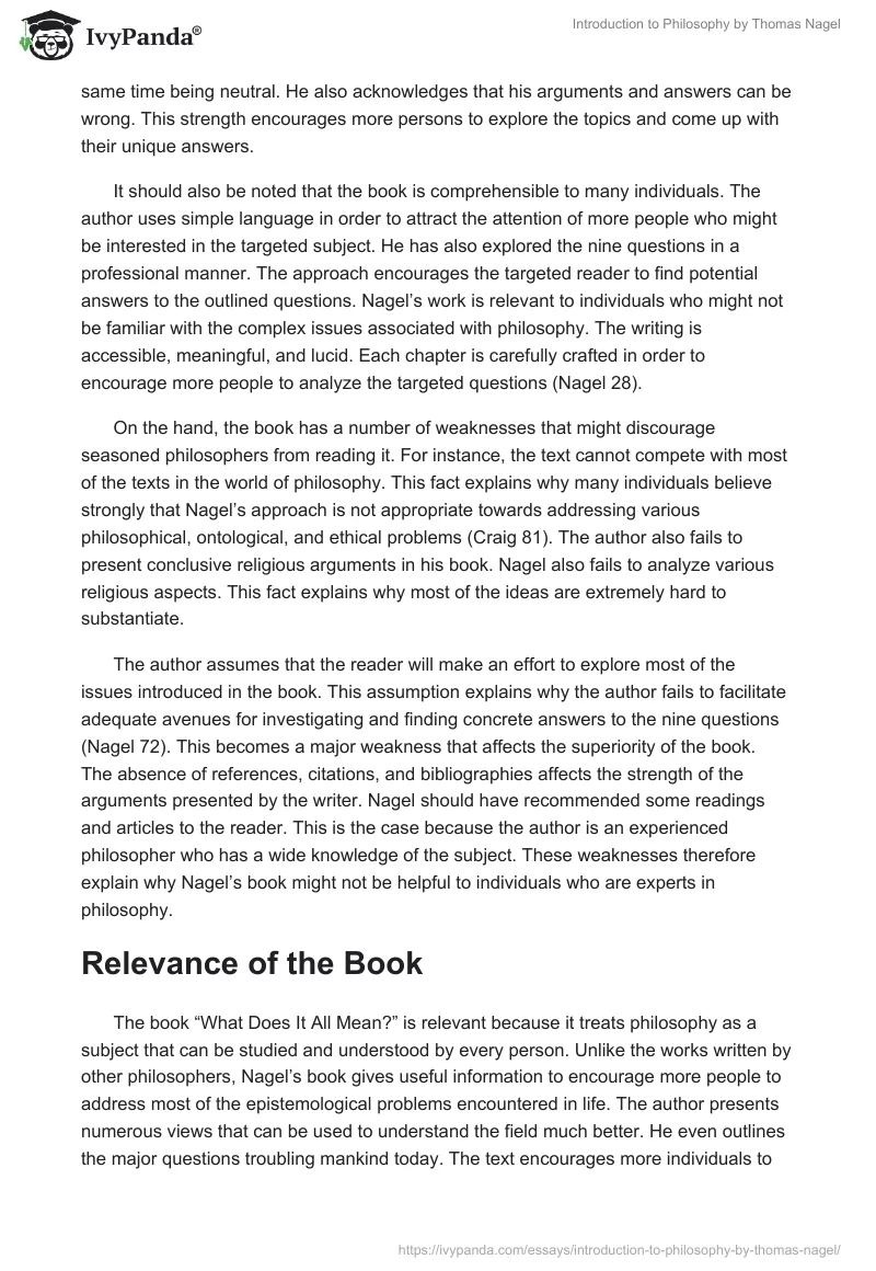 Introduction to Philosophy by Thomas Nagel. Page 3