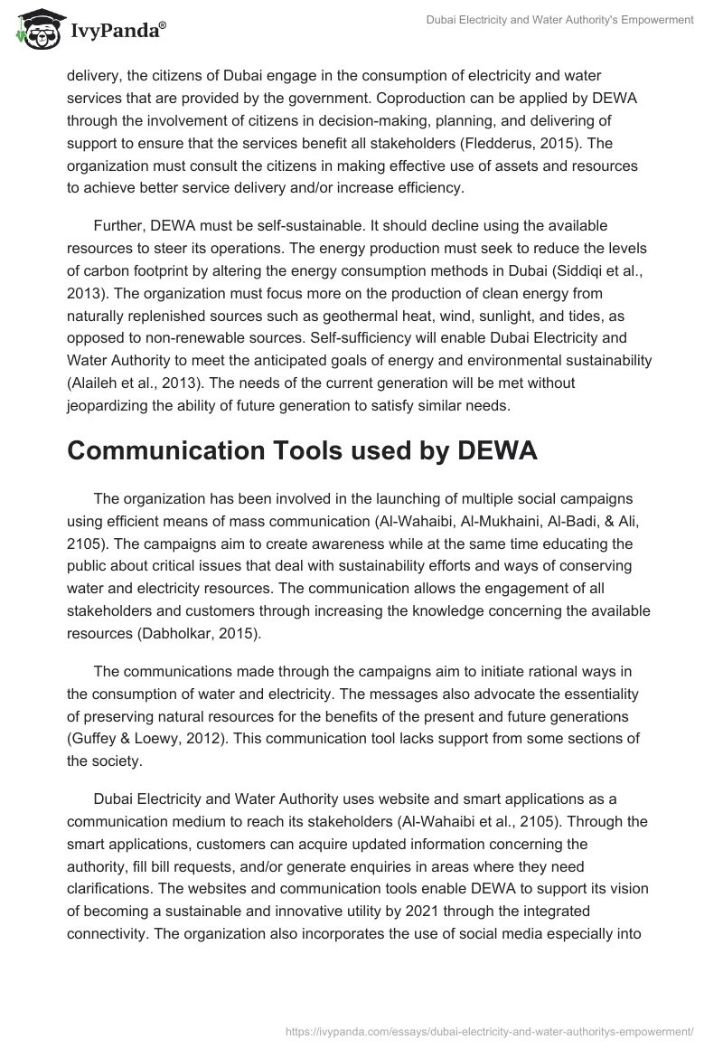 Dubai Electricity and Water Authority's Empowerment. Page 4