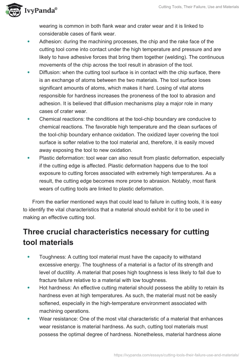 Cutting Tools, Their Failure, Use and Materials. Page 3
