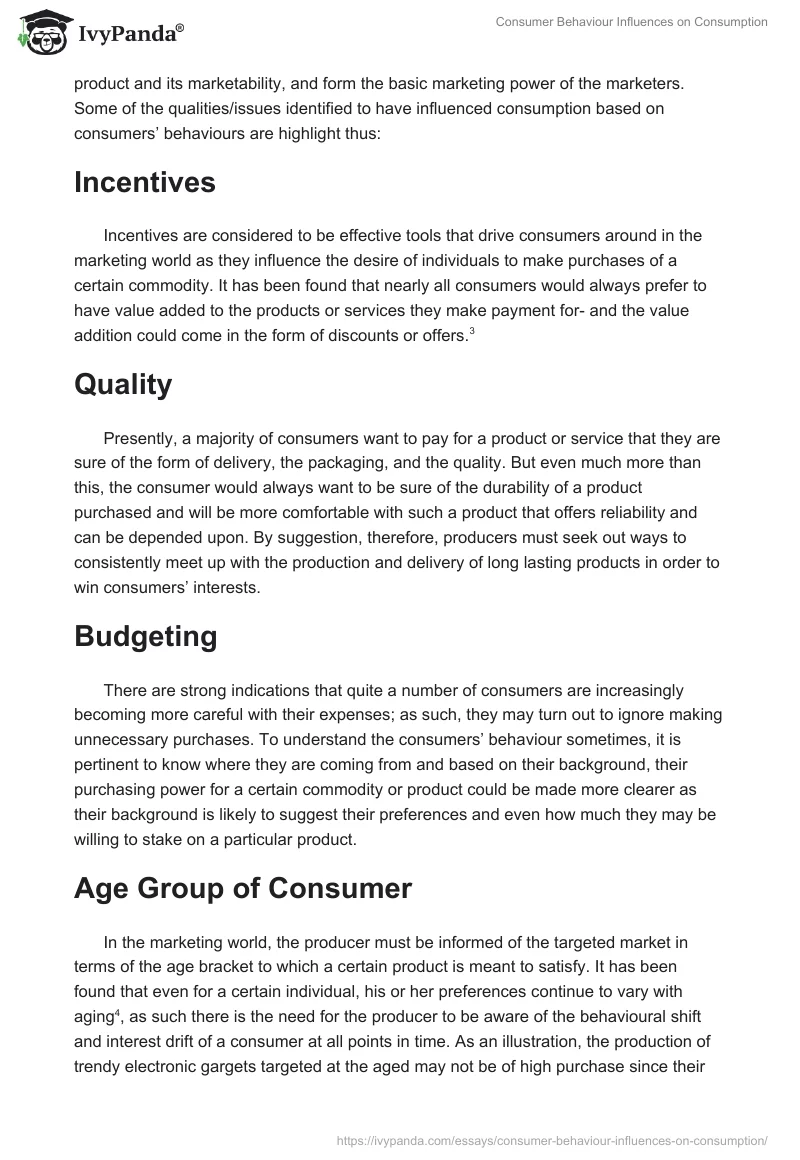 Consumer Behaviour Influences on Consumption. Page 2