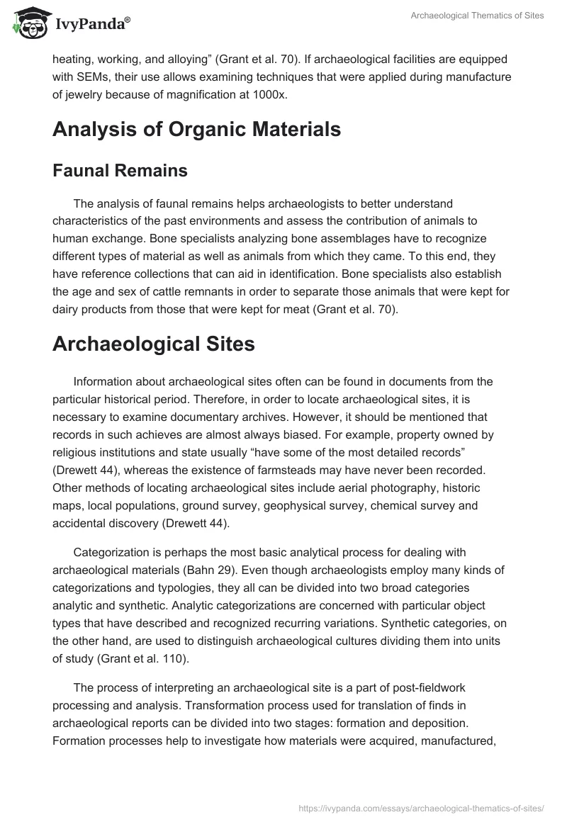 Archaeological Thematics of Sites. Page 3