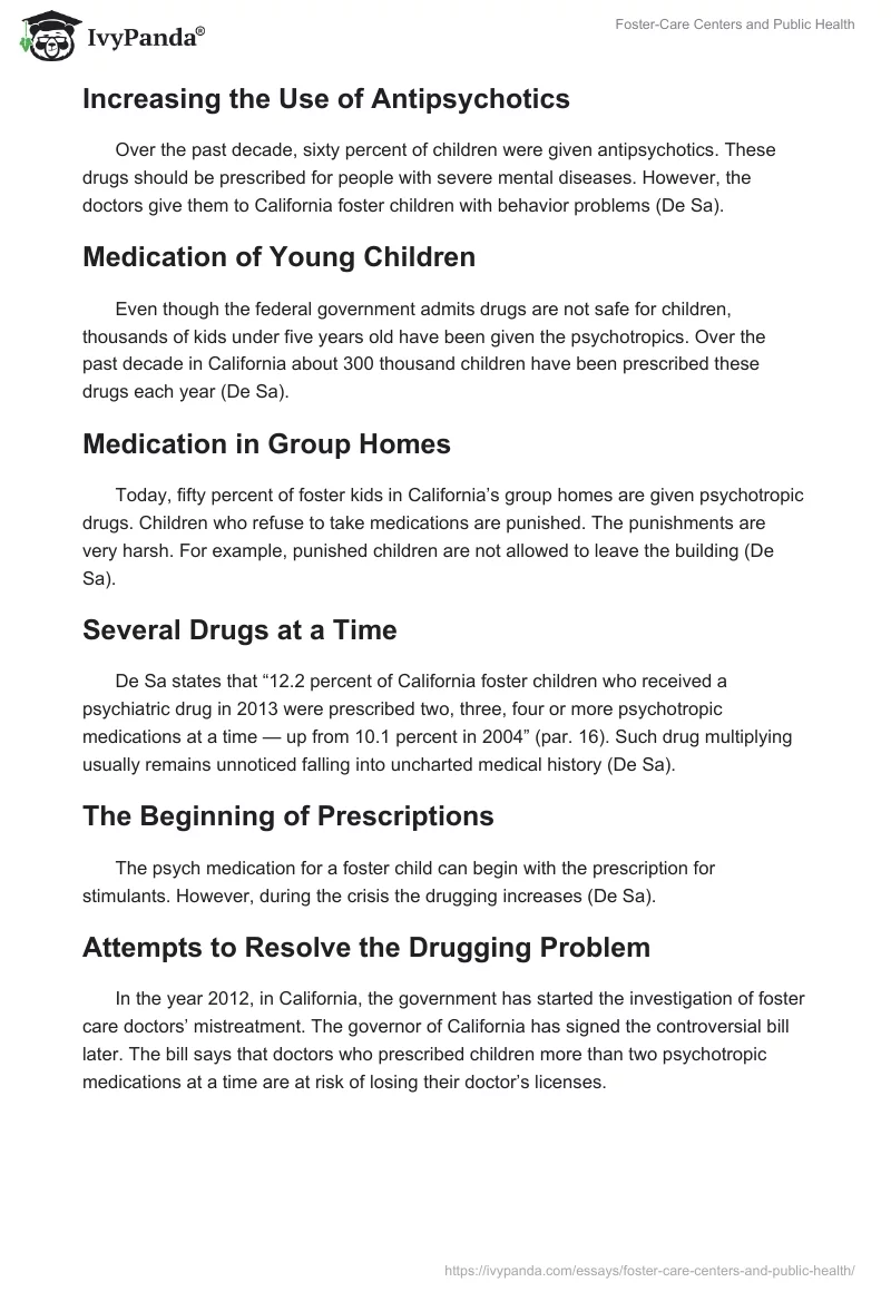 Foster-Care Centers and Public Health. Page 2