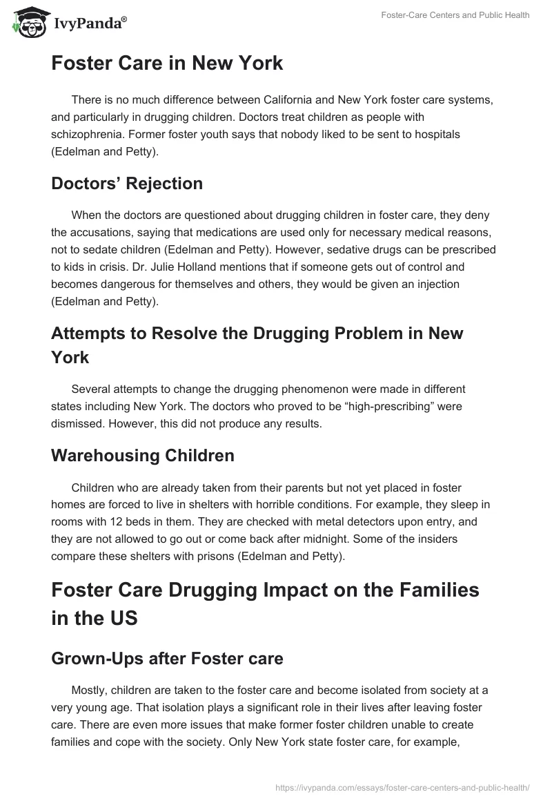 Foster-Care Centers and Public Health. Page 3