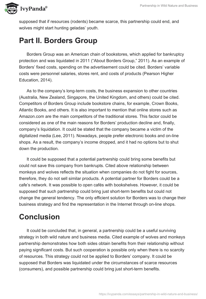 Partnership in Wild Nature and Business. Page 2