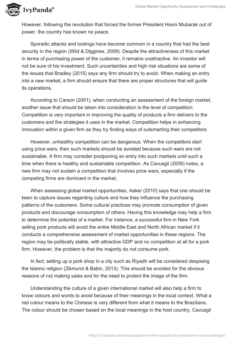 Global Market Opportunity Assessment and Challenges. Page 5