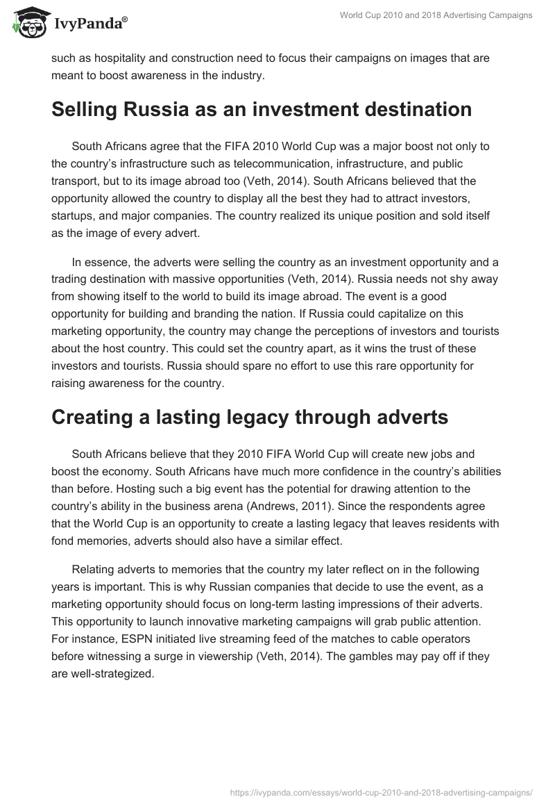 World Cup 2010 and 2018 Advertising Campaigns. Page 4