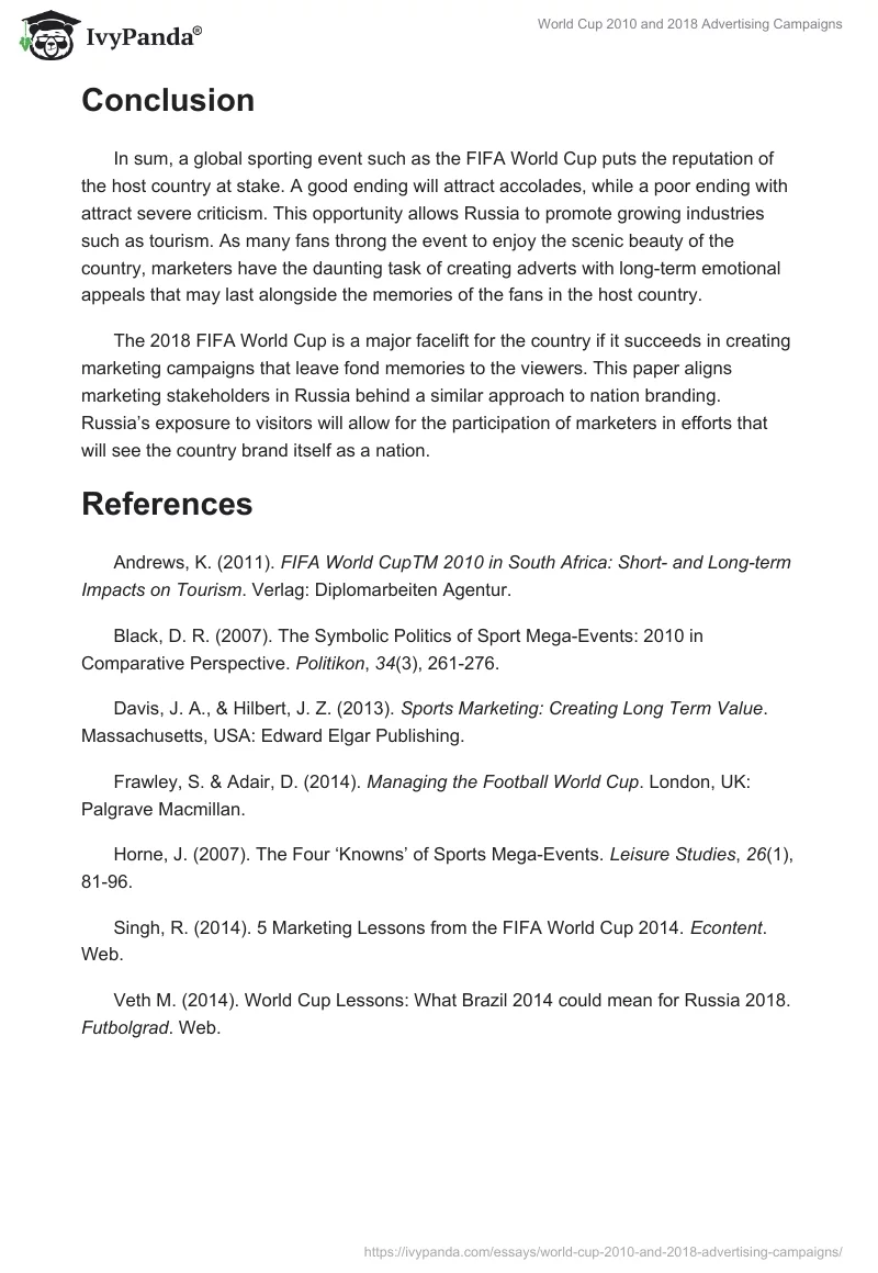 World Cup 2010 and 2018 Advertising Campaigns. Page 5
