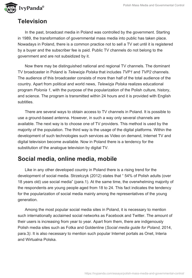 Polish Mass Media and Governmental Control. Page 4