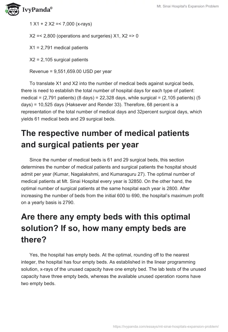 Mt. Sinai Hospital's Expansion Problem. Page 2