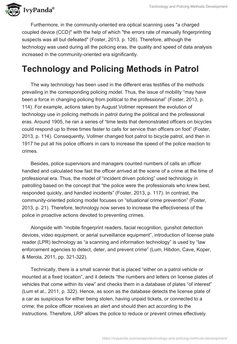 Technology and Policing Methods Development. Page 2