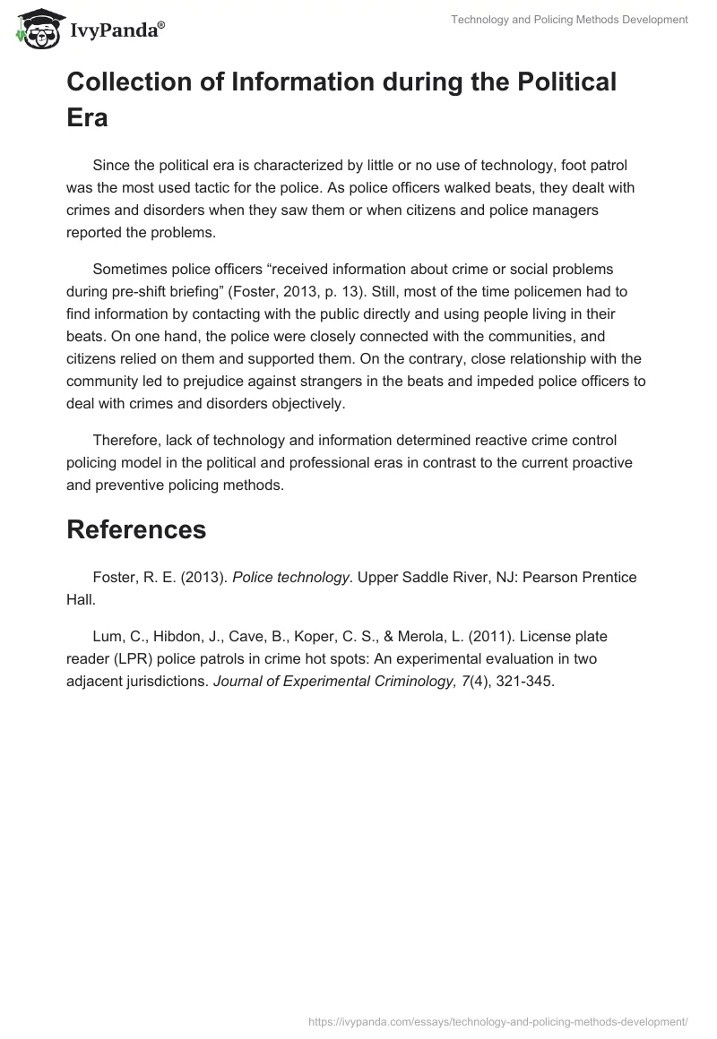 Technology and Policing Methods Development. Page 3