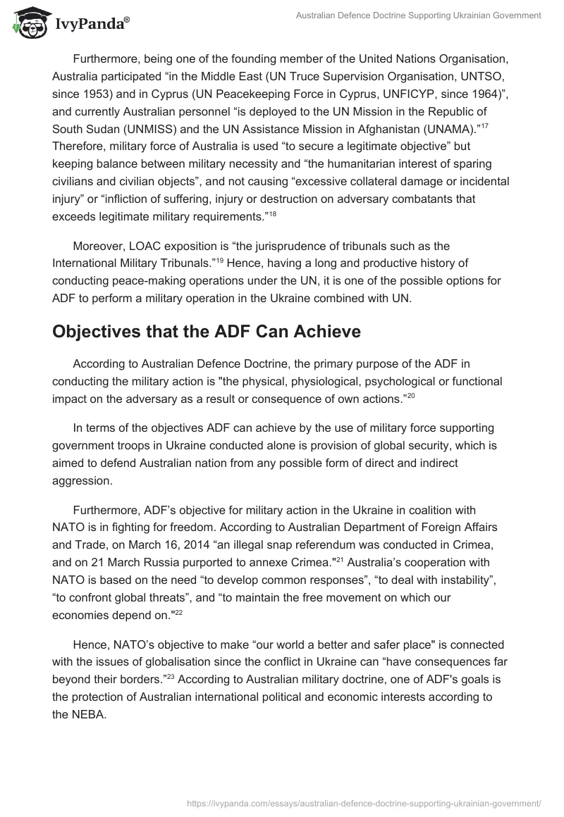 Australian Defence Doctrine Supporting Ukrainian Government. Page 3