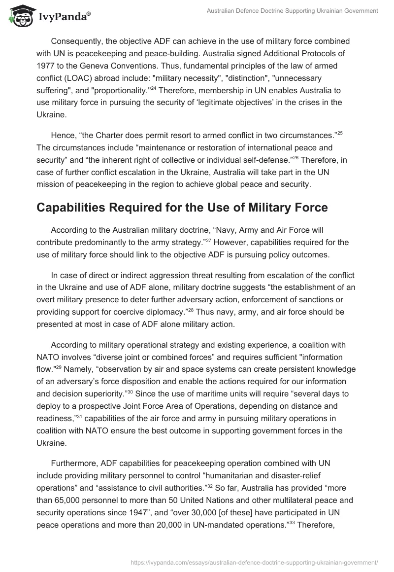Australian Defence Doctrine Supporting Ukrainian Government. Page 4