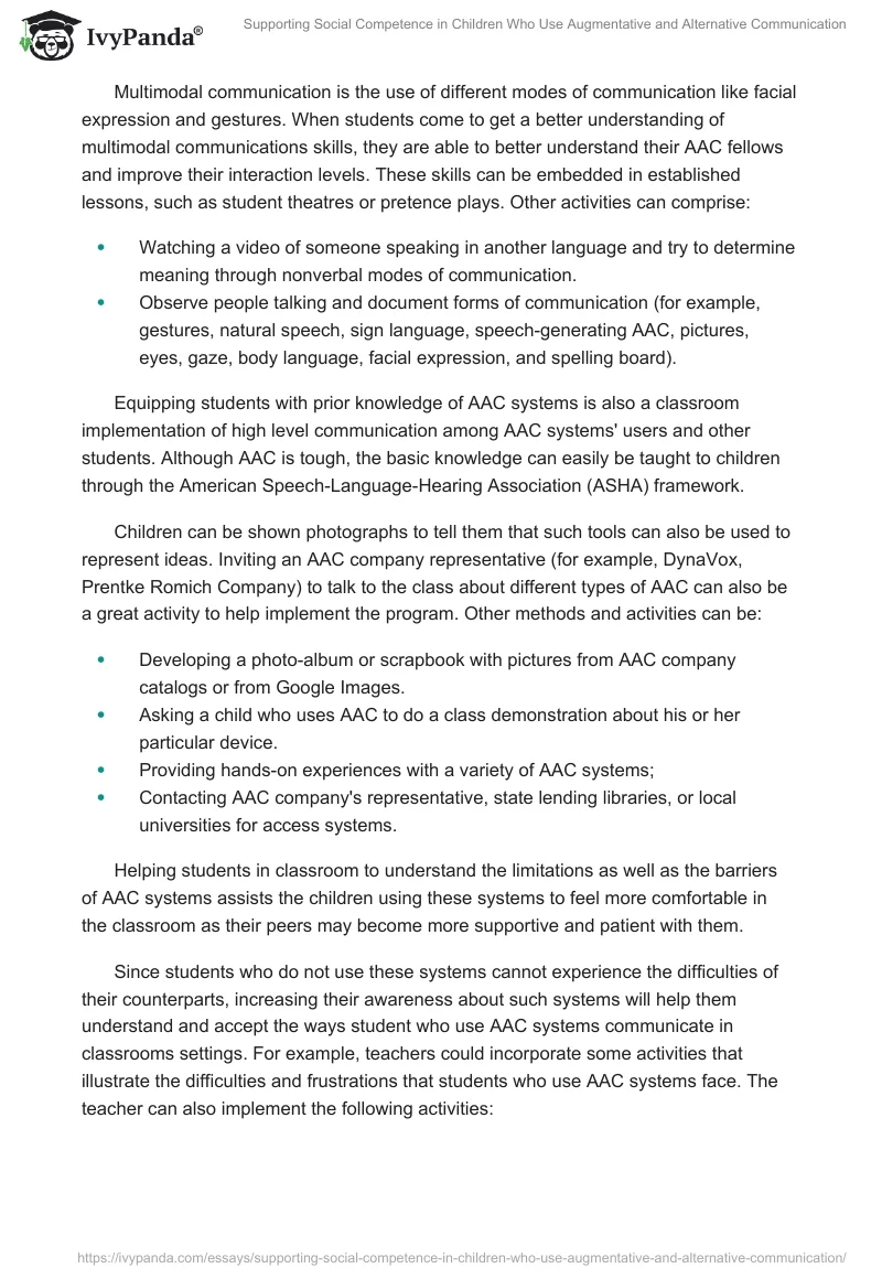 Supporting Social Competence in Children Who Use Augmentative and Alternative Communication. Page 2