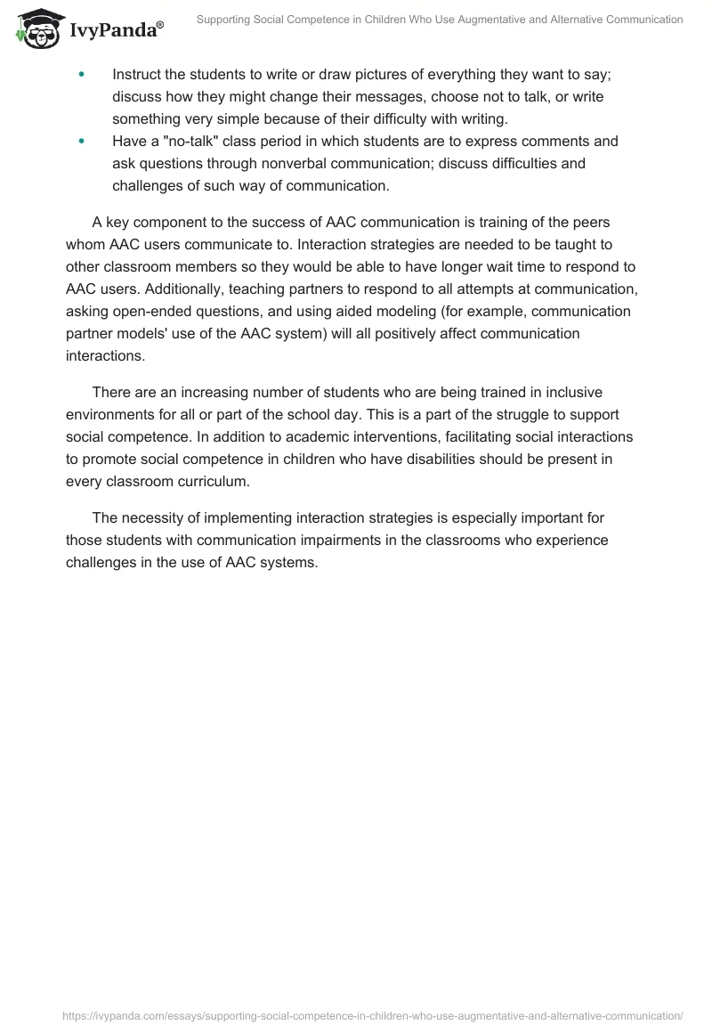 Supporting Social Competence in Children Who Use Augmentative and Alternative Communication. Page 3