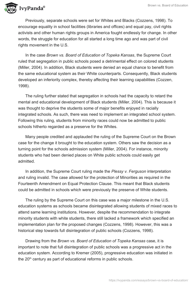 Brown vs. Board of Education. Page 2