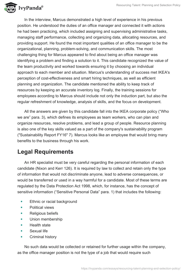 Resourcing Talent: Planning and Selection Policy. Page 5